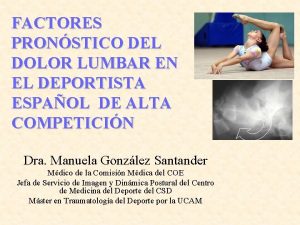 FACTORES PRONSTICO DEL DOLOR LUMBAR EN EL DEPORTISTA