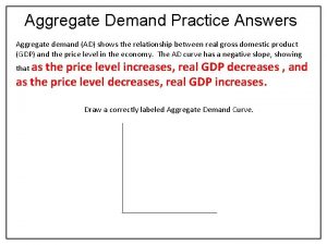 Aggregate Demand Practice Answers Aggregate demand AD shows