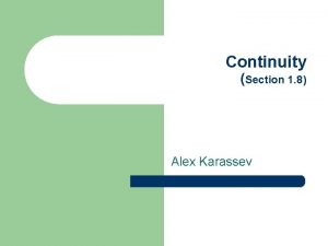 Continuity Section 1 8 Alex Karassev Definition l