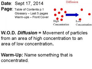 Date Sept 17 2014 Page Table of Contents