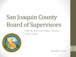 San Joaquin County Board of Supervisors California Health