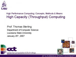 High Performance Computing Concepts Methods Means High Capacity