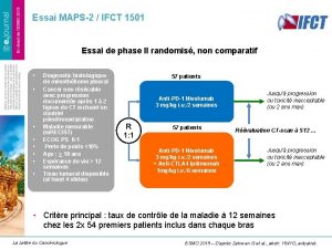 Essai MAPS2 IFCT 1501 Essai de phase II