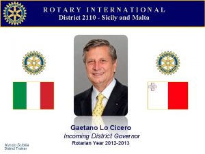 ROTARY INTERNATIONAL District 2110 Sicily and Malta Gaetano