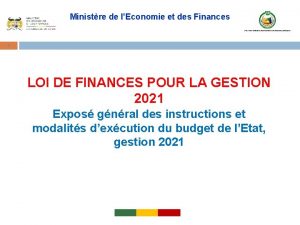 Ministre de lEconomie et des Finances 1 LOI