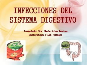 INFECCIONES DEL SISTEMA DIGESTIVO Presentado Dra Mara Luisa