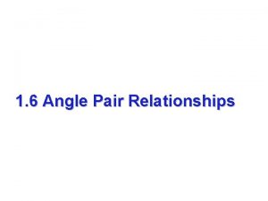 1 6 Angle Pair Relationships Vertical Angles and