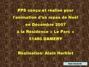 PPS conu et ralis pour lanimation dun repas