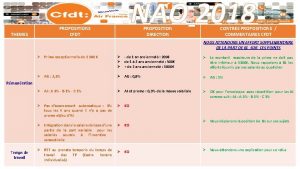THEMES NAO 2018 PROPOSITIONS CFDT PROPOSITION DIRECTION CONTRES