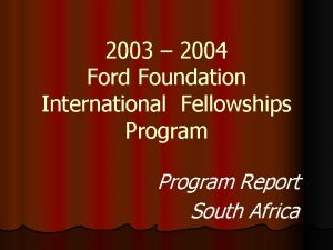 2003 2004 Ford Foundation International Fellowships Program Report