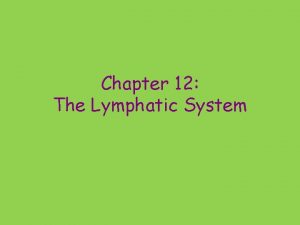 Chapter 12 The Lymphatic System Functions Transports escaped