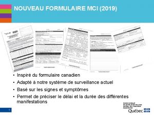 NOUVEAU FORMULAIRE MCI 2019 Inspir du formulaire canadien