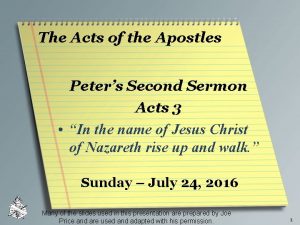 The Acts of the Apostles Peters Second Sermon