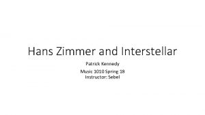Hans Zimmer and Interstellar Patrick Kennedy Music 1010