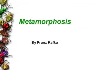 Metamorphosis By Franz Kafka Author Franz Kafka 1883