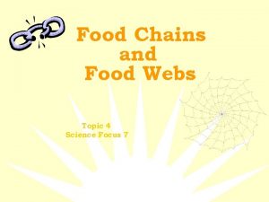Food Chains and Food Webs Topic 4 Science