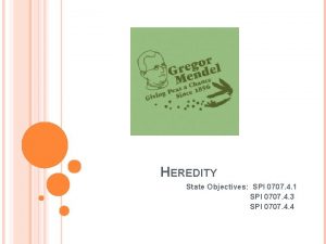 HEREDITY State Objectives SPI 0707 4 1 SPI