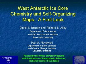 West Antarctic Ice Core Chemistry and SelfOrganizing Maps