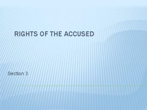 RIGHTS OF THE ACCUSED Section 3 WRIT OF