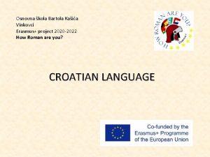 Osnovna kola Bartola Kaia Vinkovci Erasmus project 2020