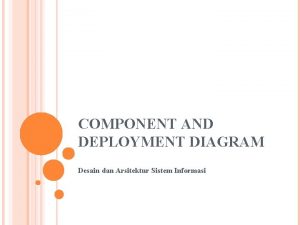 COMPONENT AND DEPLOYMENT DIAGRAM Desain dan Arsitektur Sistem