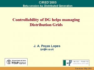 CIRED 2003 Beta session 4 a Distributed Generation