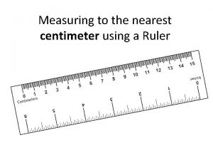 Measuring to the nearest centimeter using a Ruler