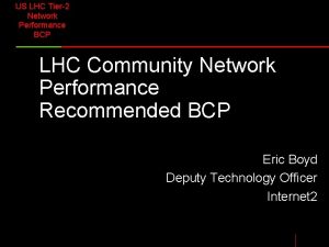 US LHC Tier2 Network Performance BCP LHC Community