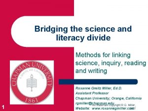 Bridging the science and literacy divide Methods for