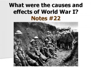 What were the causes and effects of World