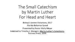 The Small Catechism by Martin Luther For Head