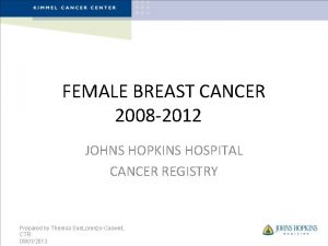 FEMALE BREAST CANCER 2008 2012 JOHNS HOPKINS HOSPITAL