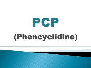 PCP Phencyclidine WHAT IS PCP Phencyclidine more commonly