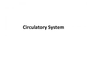 Circulatory System Overview of Circulatory System The circulatory