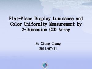 FlatPlane Display Luminance and Color Uniformity Measurement by