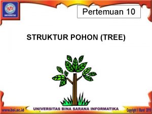 Pertemuan 10 STRUKTUR POHON TREE DEFINISI POHON TREE