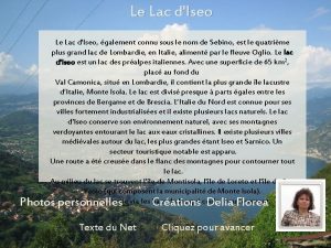 Le Lac dIseo galement connu sous le nom