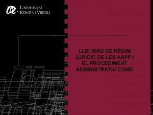 LLEI 3092 DE RGIM JURDIC DE LES AAPP