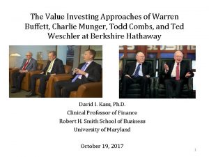 The Value Investing Approaches of Warren Buffett Charlie