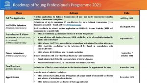 Young Professionals Programme 2018 Roadmap of Young Professionals