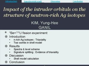 Introduction Experimental result Discussion Conclusion Impact of the