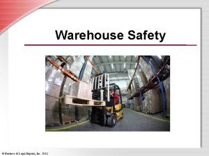 Warehouse Safety Business Legal Reports Inc 1012 Safety