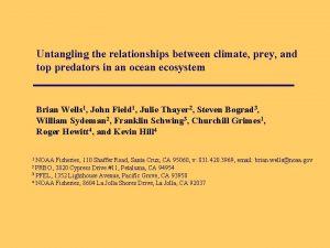 Untangling the relationships between climate prey and top