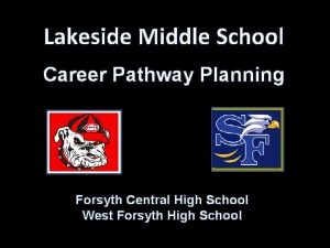 Lakeside Middle School Career Pathway Planning Forsyth Central