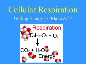 Cellular Respiration Getting Energy To Make ATP Aerobic