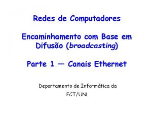 Redes de Computadores Encaminhamento com Base em Difuso