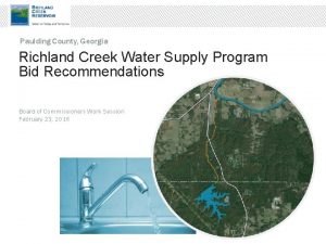 Paulding County Georgia Richland Creek Water Supply Program