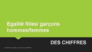 Egalit filles garons hommesfemmes DES CHIFFRES Anne Mallet