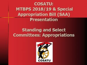 COSATU MTBPS 201819 Special Appropriation Bill SAA Presentation