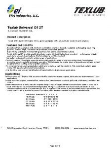 ERA Industries LLC Texlub Universal Oil 2 T